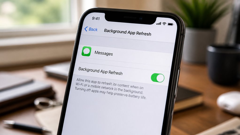 włącz spójne odświeżanie w tle w aplikacji whatsapp